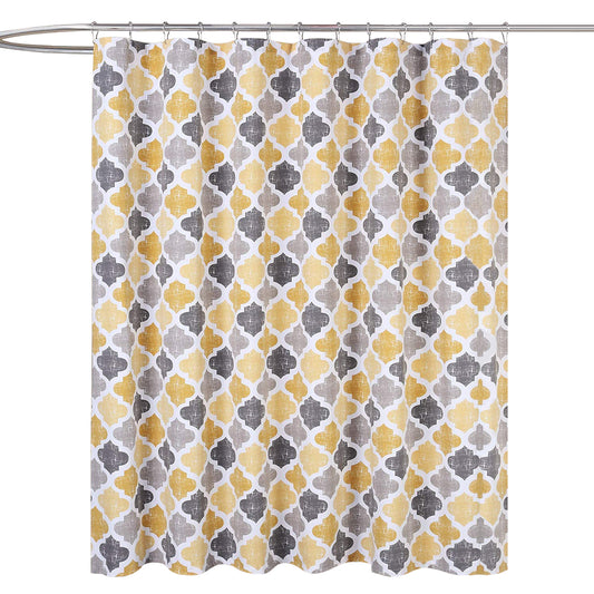 Fabric Shower Curtain Quatrefoil Pattern