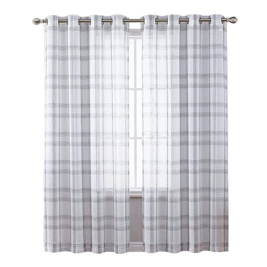 Buffalo Plaid Semi-sheer Curtains