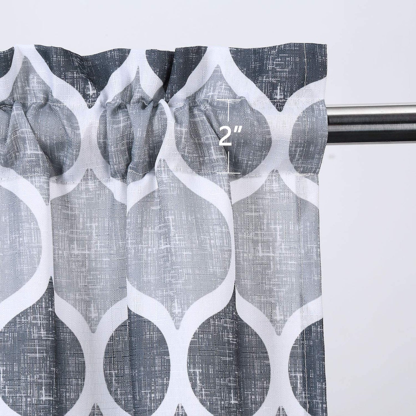 Valances for Kitchen Geometric Moroccan Printed