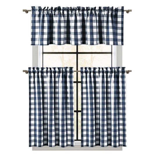 Buffalo Plaid Valance Curtains for Kitchen